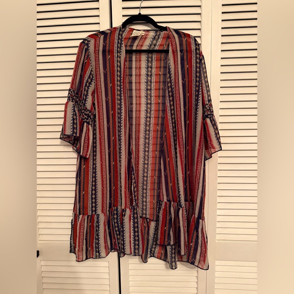 Striped Multicolor Kimono Cardigan
